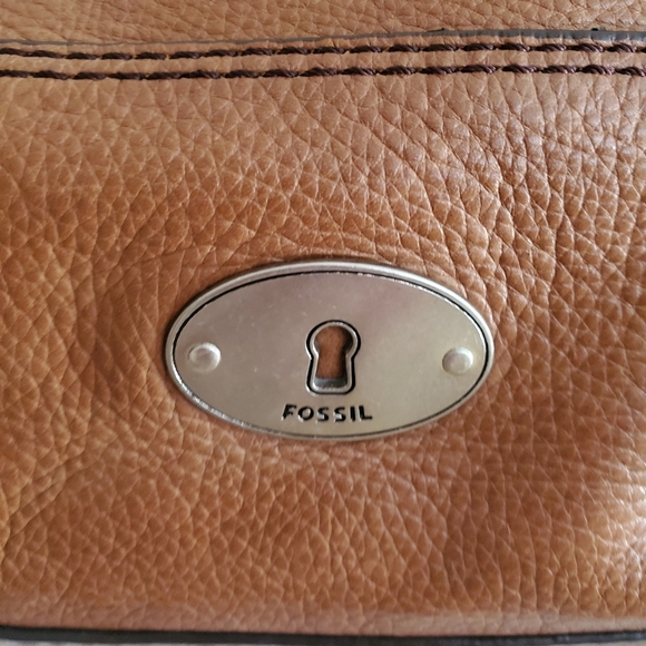 FOSSIL Chestnut Brown MADDOX MARLOW Hobo Handbag Purse - Picture 2 of 14